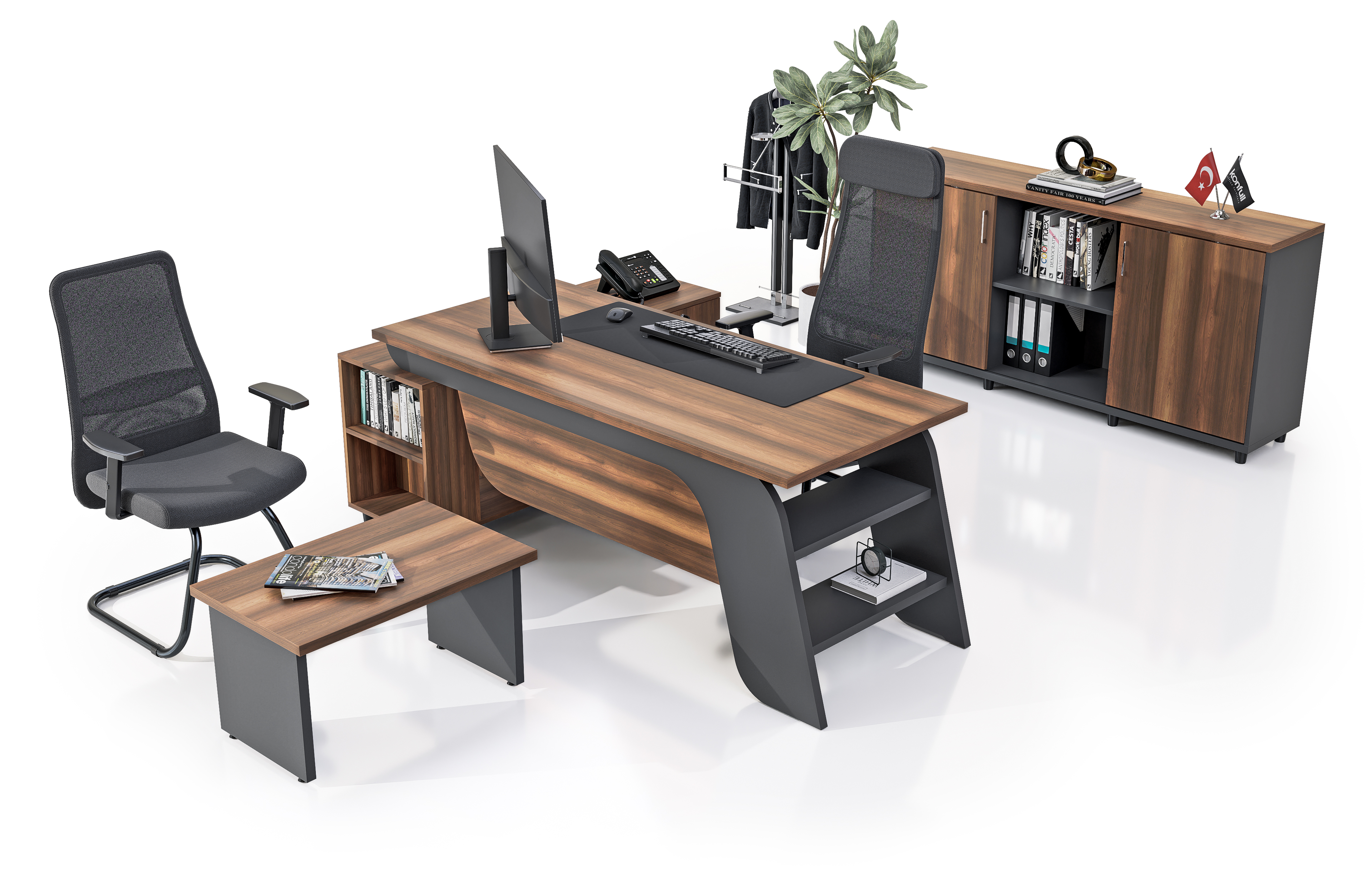 Konfull Study Desks Riga / Hamilton-Antrasit Gri